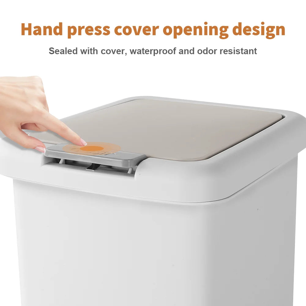 10L 15L 20L Trash Can Garbage Bin Garbage Can with Press Top Lid Kitchen Pedal Trash Can Garbage Storage Box Kitchen Accessories