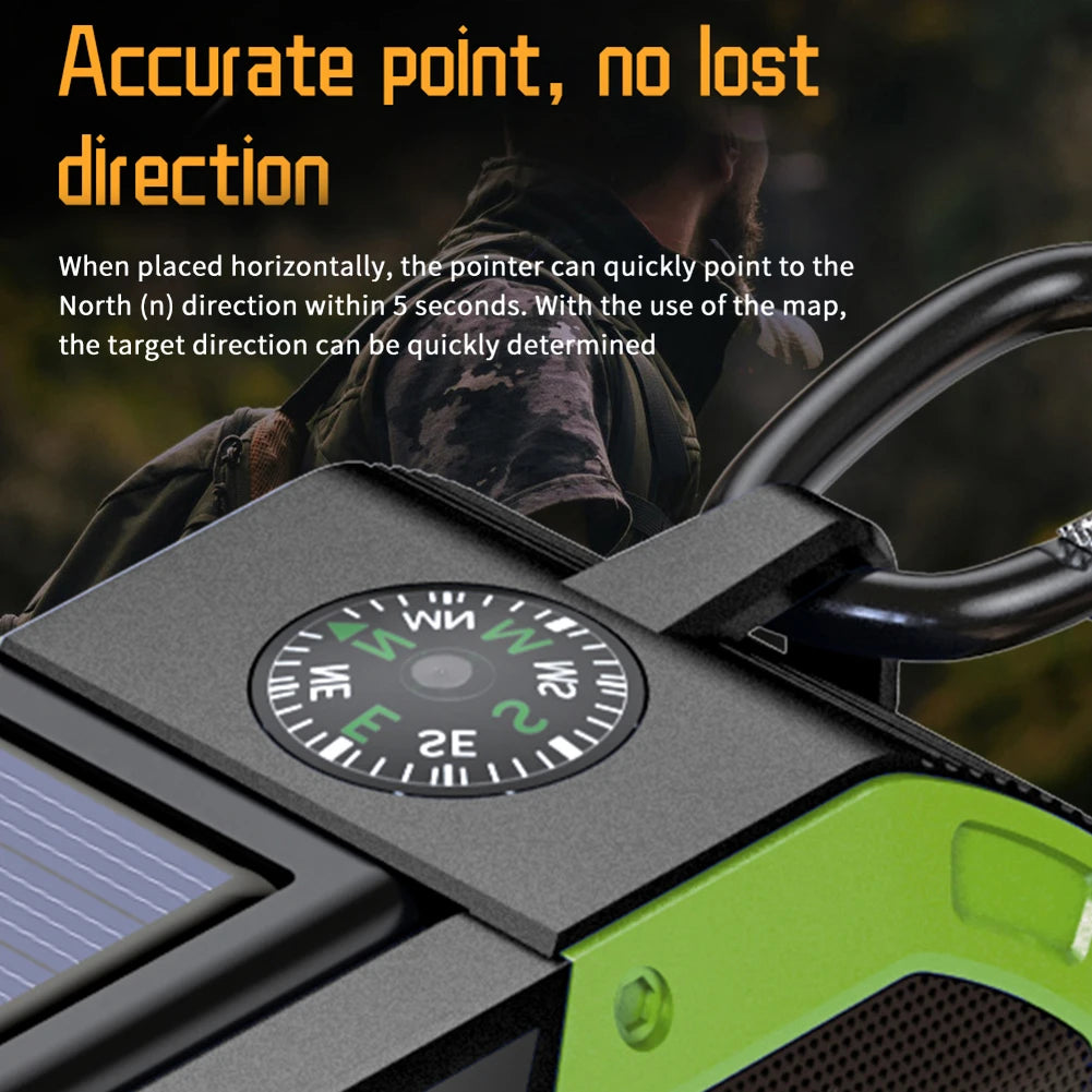 DF-580 Emergency Weather Radio Hand Crank Solar Radio AM/FM IPX5 Waterproof Outdoor Emergency LED Flashlight 5000Mah Power Bank