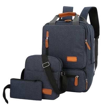 3Pcs Backpack Set Women Men Laptop Backpack Shoulder Bag Small Pocket for Travel School Business Work College Fits up to 14.5In