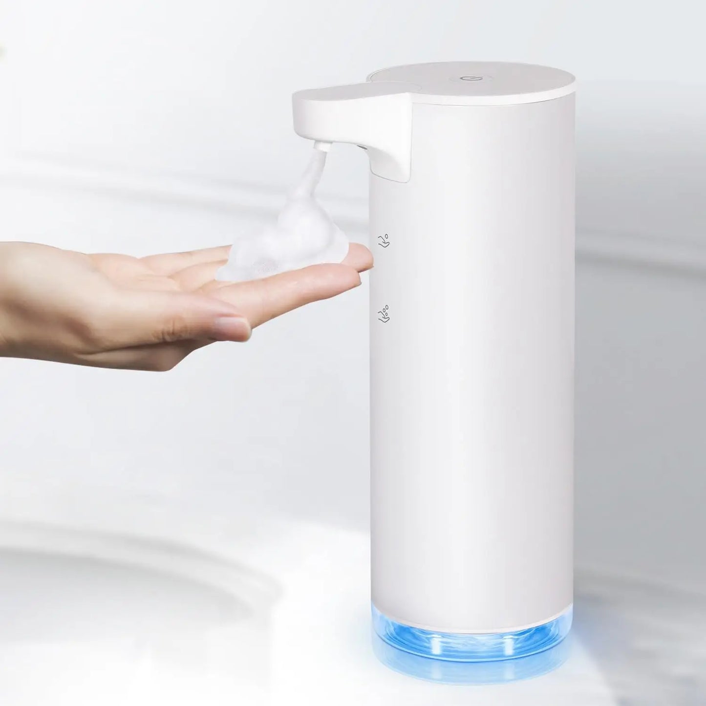 Automatic Foaming Soap Metal Dispenser Rechargeable Touchless Foam Hand Soap Dispenser Water-Resistant for Bathroom