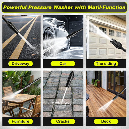 Gisam 180Bar 2200W Electric High Pressure Washer Car Washer Gun Garden Washing Water Wash Spray Gun 180° Adjustable Nozzle