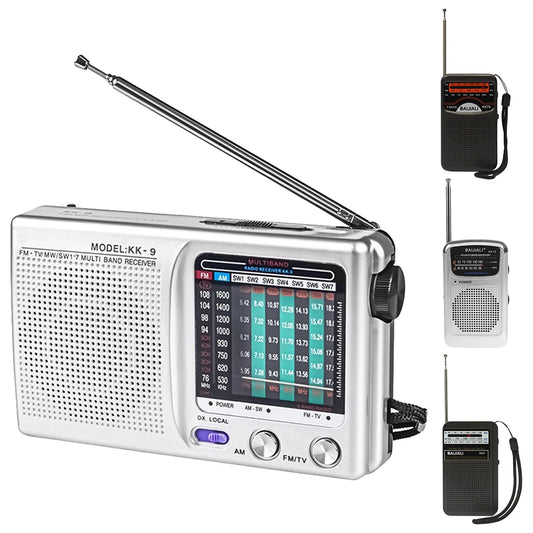 Digital Radio LCD Display Stereo Radio Battery Operated Pocket Pointer Radio Telescopic Antenna for Indoor Outdoor Emergency Use