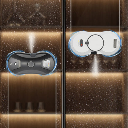 Smart Window Cleaner 2800Pa Auto Glass Cleaning Machine Electric Wiper with Water Spray Remote Control for Home/Office
