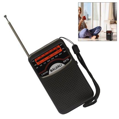 Digital Radio LCD Display Stereo Radio Battery Operated Pocket Pointer Radio Telescopic Antenna for Indoor Outdoor Emergency Use