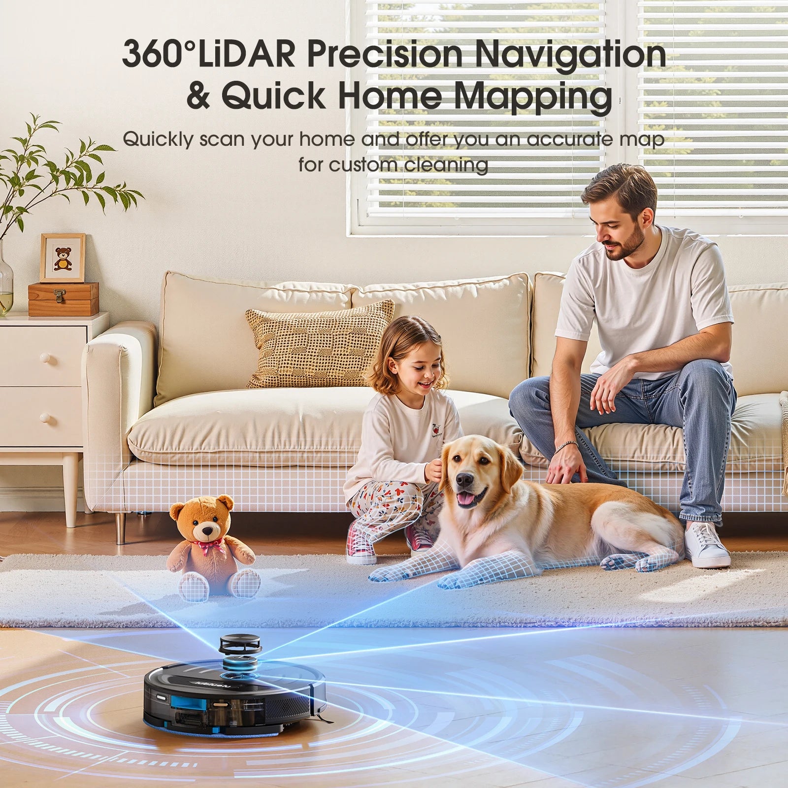 L20 Max Robot Vacuum Mop 60-Day Self-Emptying Lidar Navigation 5500Pa Suction Y-Mopping, App Control 120Min Run
