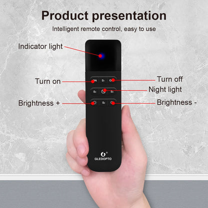 WLED Remote Control RGB IC LED ESP NOW APP Wifi Wireless Brightness Adjust 4 Scenes Preset Night Light 50M Distance