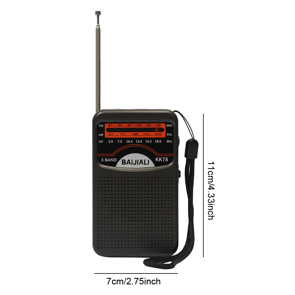 Digital Radio LCD Display Stereo Radio Battery Operated Pocket Pointer Radio Telescopic Antenna for Indoor Outdoor Emergency Use