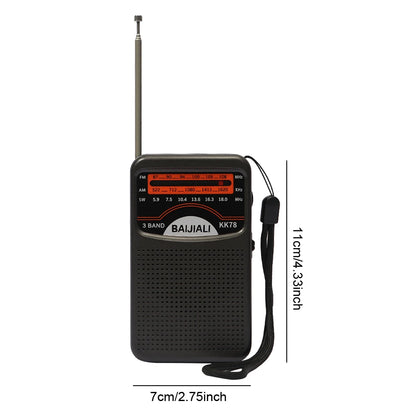 Digital Radio LCD Display Stereo Radio Battery Operated Pocket Pointer Radio Telescopic Antenna for Indoor Outdoor Emergency Use