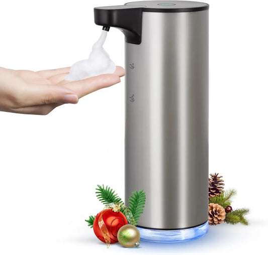 Automatic Foaming Soap Metal Dispenser Rechargeable Touchless Foam Hand Soap Dispenser Water-Resistant for Bathroom