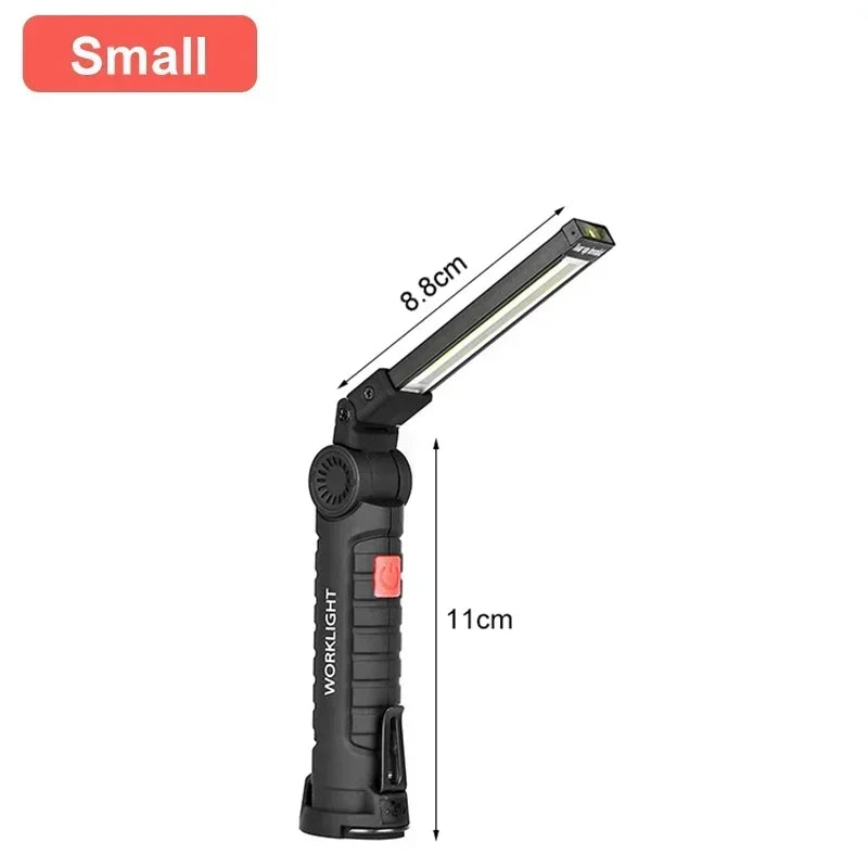 Multifunctional Folding Work Light Portable Camping Light USB Rechargeable Flashlight with Built-In Battery Magnetic Lamp