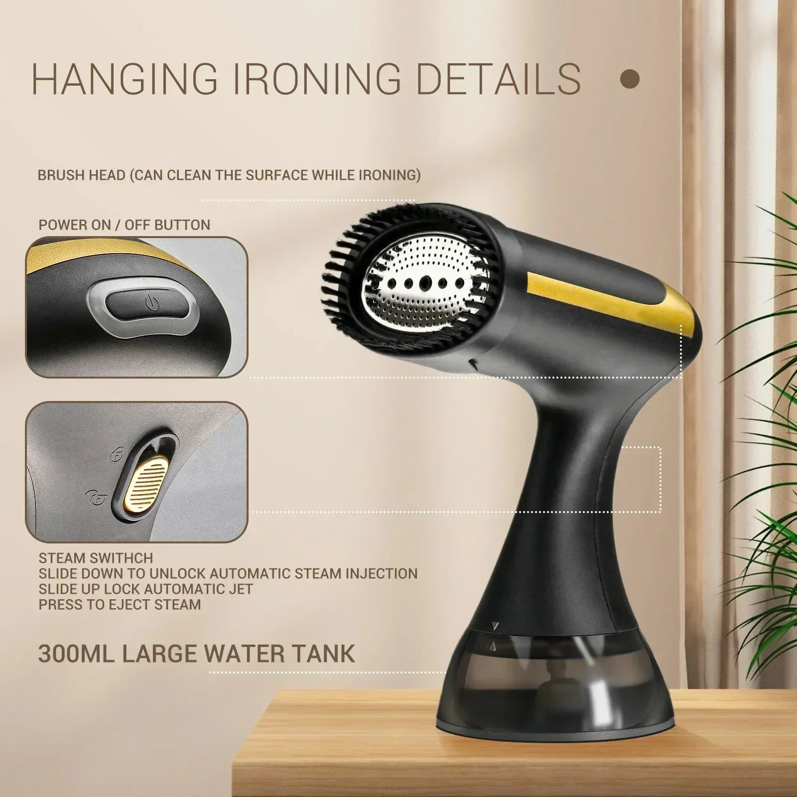 1500W Hand-Held Ironing Machine Fast Heat Small Portable Household 350Ml Steam Handheld Fabric Steamer for Home Travel EU 220V