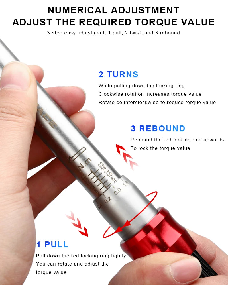 Bicycle Torque Wrench Set 15Pcs 1/4" 2-24Nm Dual Direction Bike Allen Key Tool Socket Spanner Pro Motorcycle Repair Kit