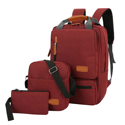 3Pcs Backpack Set Women Men Laptop Backpack Shoulder Bag Small Pocket for Travel School Business Work College Fits up to 14.5In