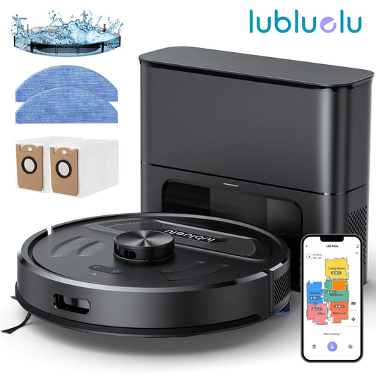 L20 Max Robot Vacuum Mop 60-Day Self-Emptying Lidar Navigation 5500Pa Suction Y-Mopping, App Control 120Min Run