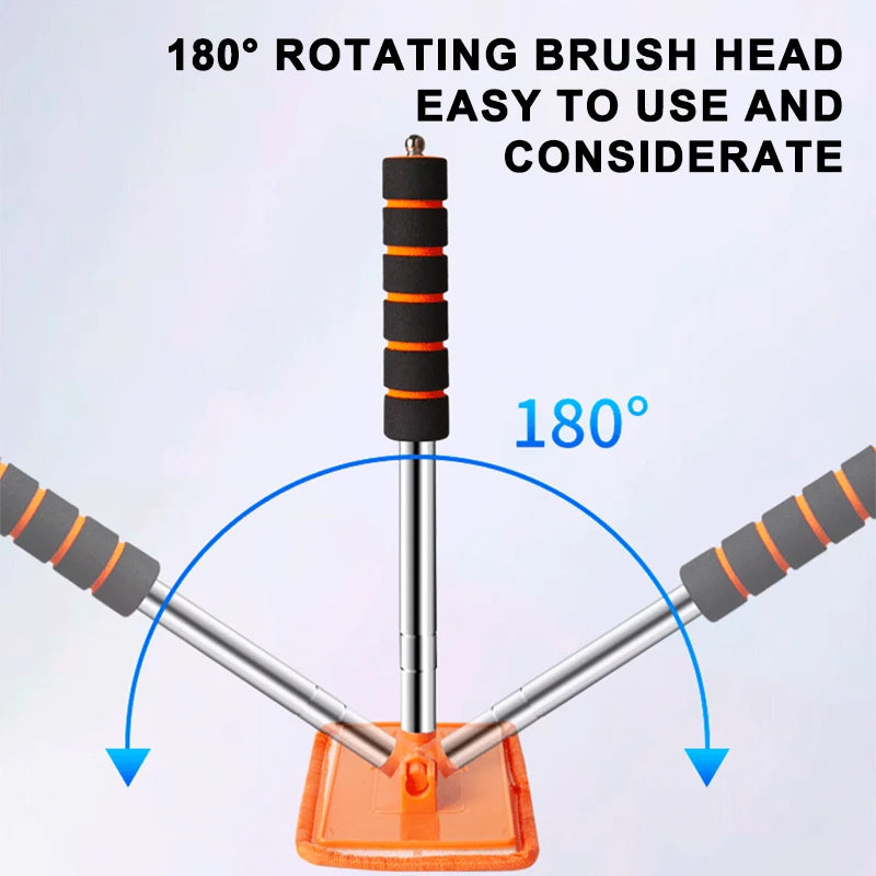 Car Windshield Glass Cleaner Microfiber Car Window Cleaning Brush Extendable Handle Interior Exterior Car Wash Tools