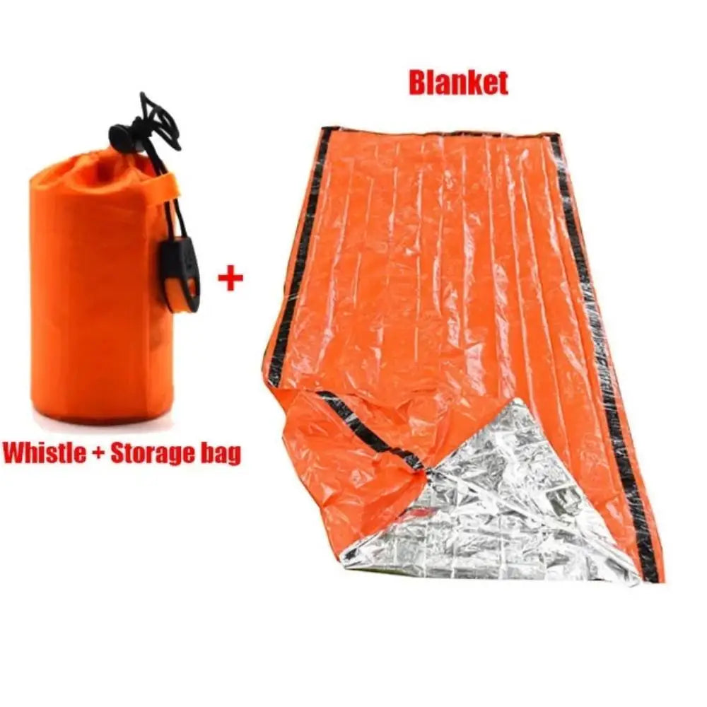 Outdoor Emergency Sleeping Bag, First Aid Blanket, Aluminum Foil Emergency Blanket, Waterproof and Lightweight Survival Blanket