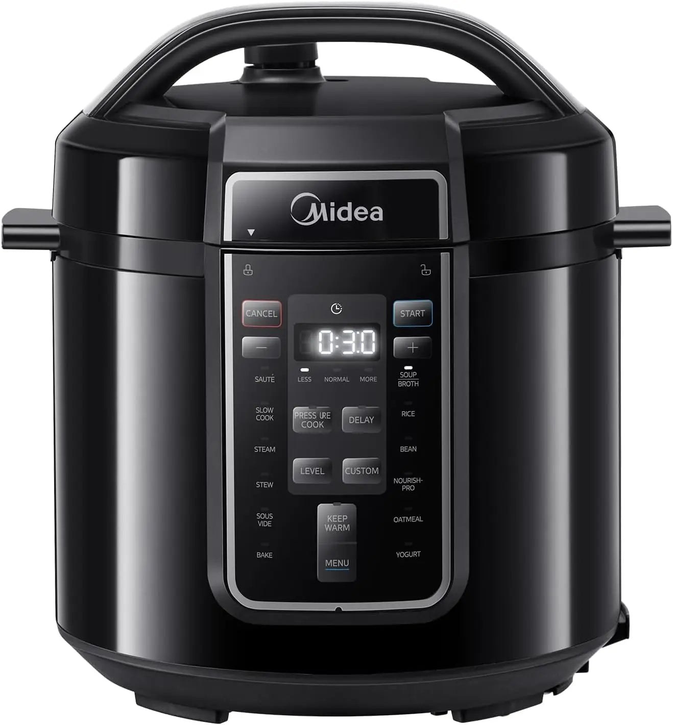 Quick Electric Pressure Cooker 9-In-1 12 Predefined Programs Instant Stainless Steel Multicooker, Anti-Stick Pot, 6L, Black