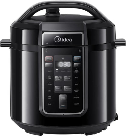 Quick Electric Pressure Cooker 9-In-1 12 Predefined Programs Instant Stainless Steel Multicooker, Anti-Stick Pot, 6L, Black