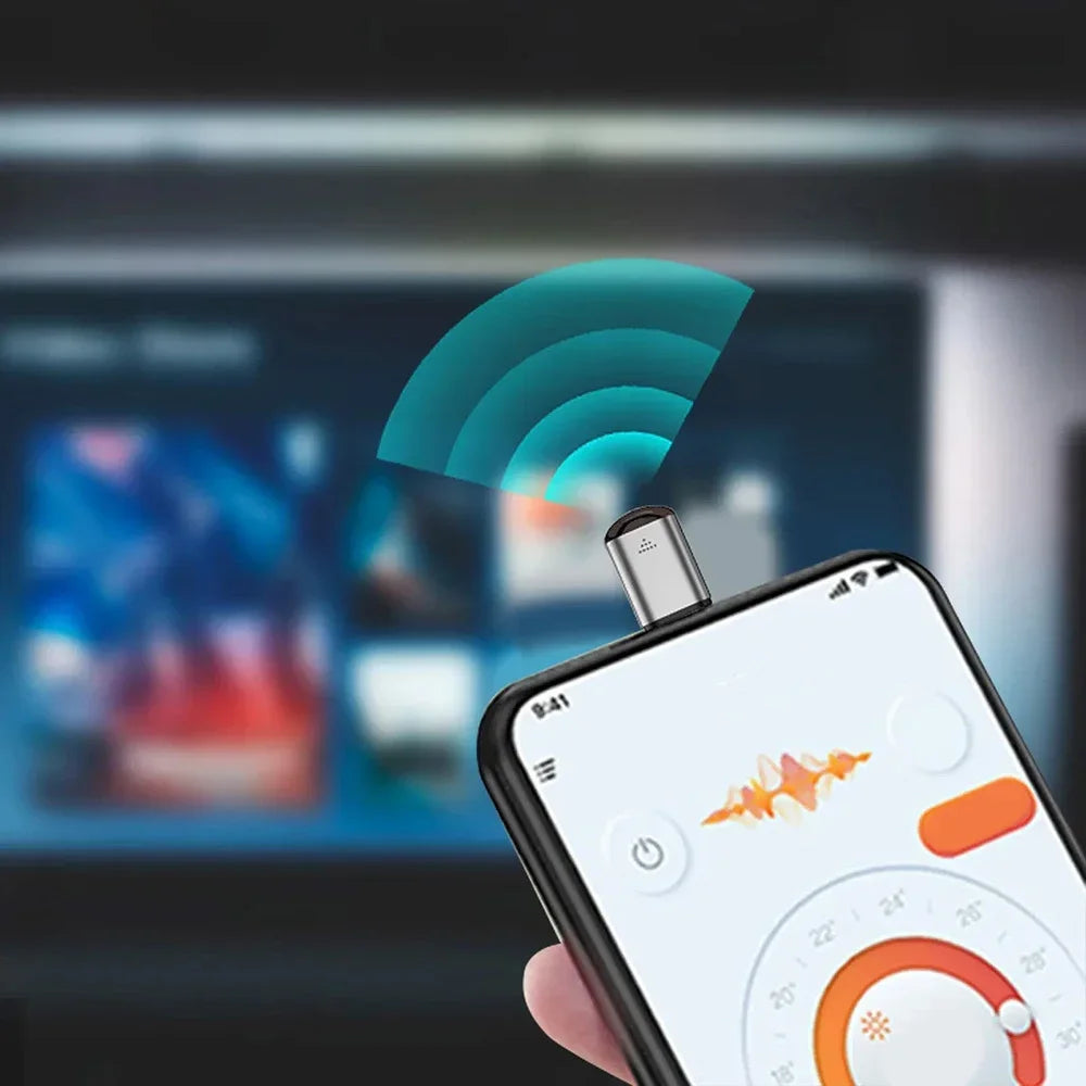 Type-C Smartphone Infrared Transmitter Adapter, Smart App Control for TV and  Devices with Infrared Remote Functionality