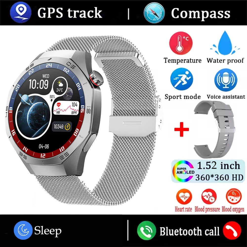 2025 New for Huawei GT5 Pro Smart Watch Men AMOLED Screen GPS Motion Trajectory Heart Rate Bluetooth Calls Smartwatch Waterproof
