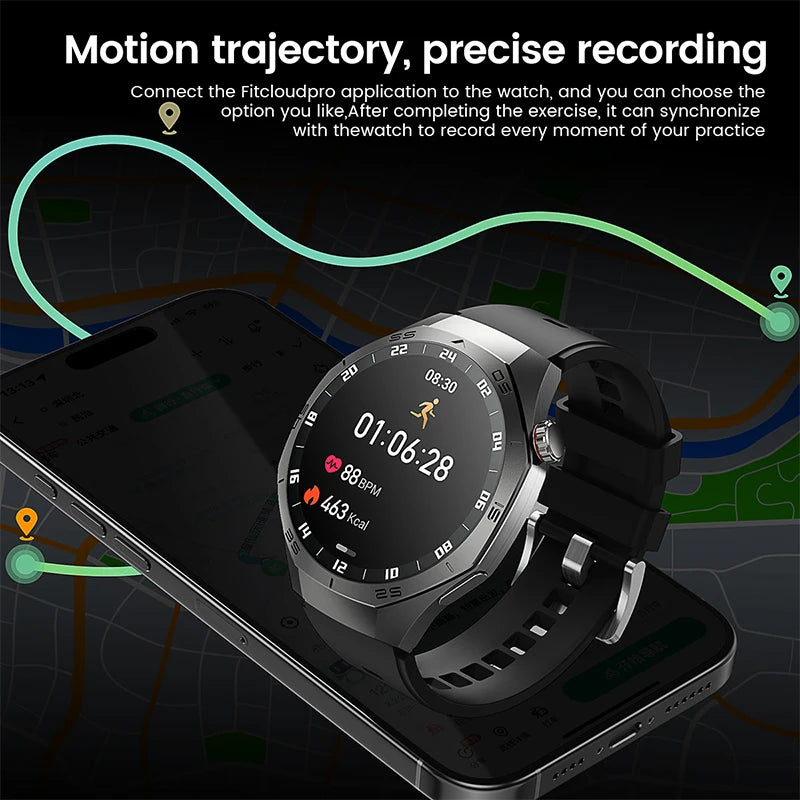 2025 New for Huawei GT5 Pro Smart Watch Men AMOLED Screen GPS Motion Trajectory Heart Rate Bluetooth Calls Smartwatch Waterproof