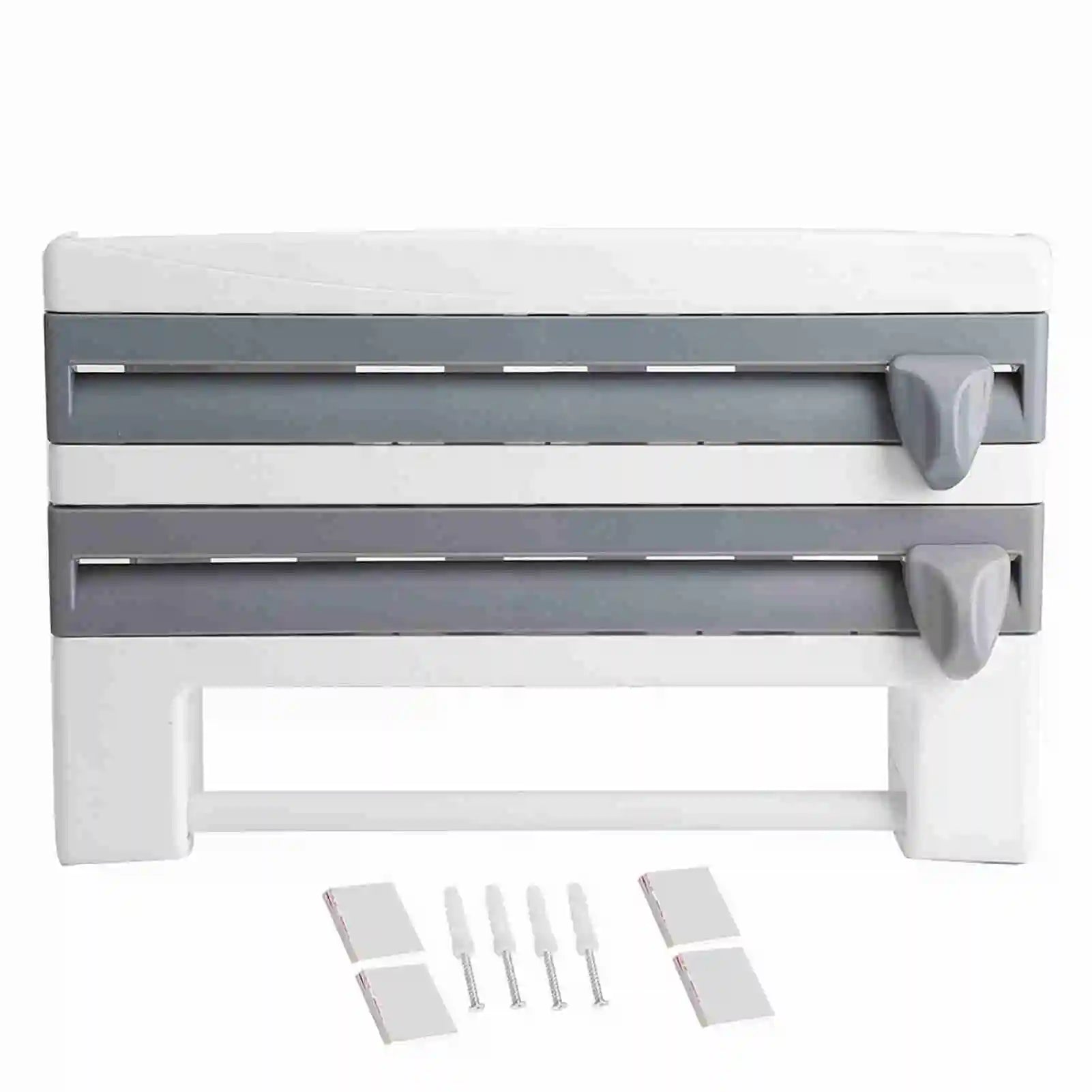 Cling Film Paper Towel Holder Kitchen Cling Film Holder Ergonomic Design High Sharpness Blade ABS Wall Mounted for Apartment