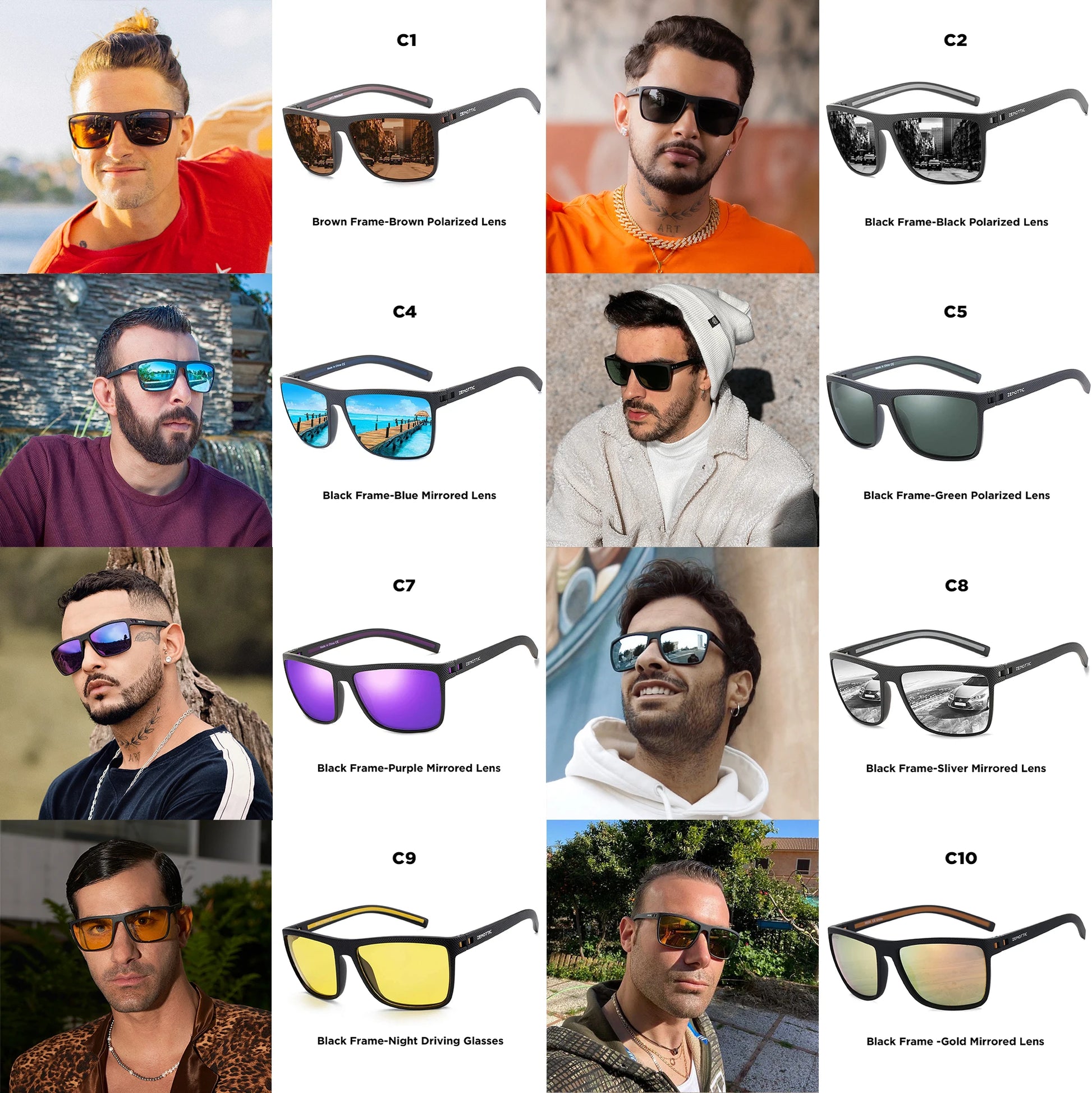 Polarized Sunglasses Shade for Women Men Lightweight TR90 Frame UV400 Protection Square Sun Glasses 2024 2025