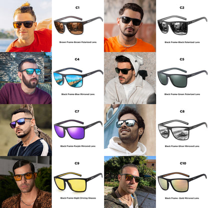 Polarized Sunglasses Shade for Women Men Lightweight TR90 Frame UV400 Protection Square Sun Glasses 2024 2025