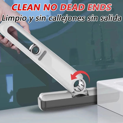 Mini Mop Self Squeeze Mop Powerful Folding Household Clean Tools No Hand Wash Strong Absorbent Mop for Bathroom Kitchen Desktop