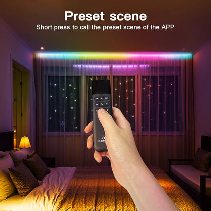 WLED Remote Control RGB IC LED ESP NOW APP Wifi Wireless Brightness Adjust 4 Scenes Preset Night Light 50M Distance