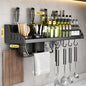 Kitchen Storage Rack Multifunctional Cutting Board Holder Wall Spice Rack Utensils Rack for Kitchen Seasoning Holder Organize