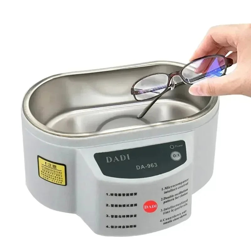 600ML Portable Ultrasonic Cleaner Jewelry Parts Glasses Denture False Teeth Watch Washing Machine Tub Dual Frequency Vibration