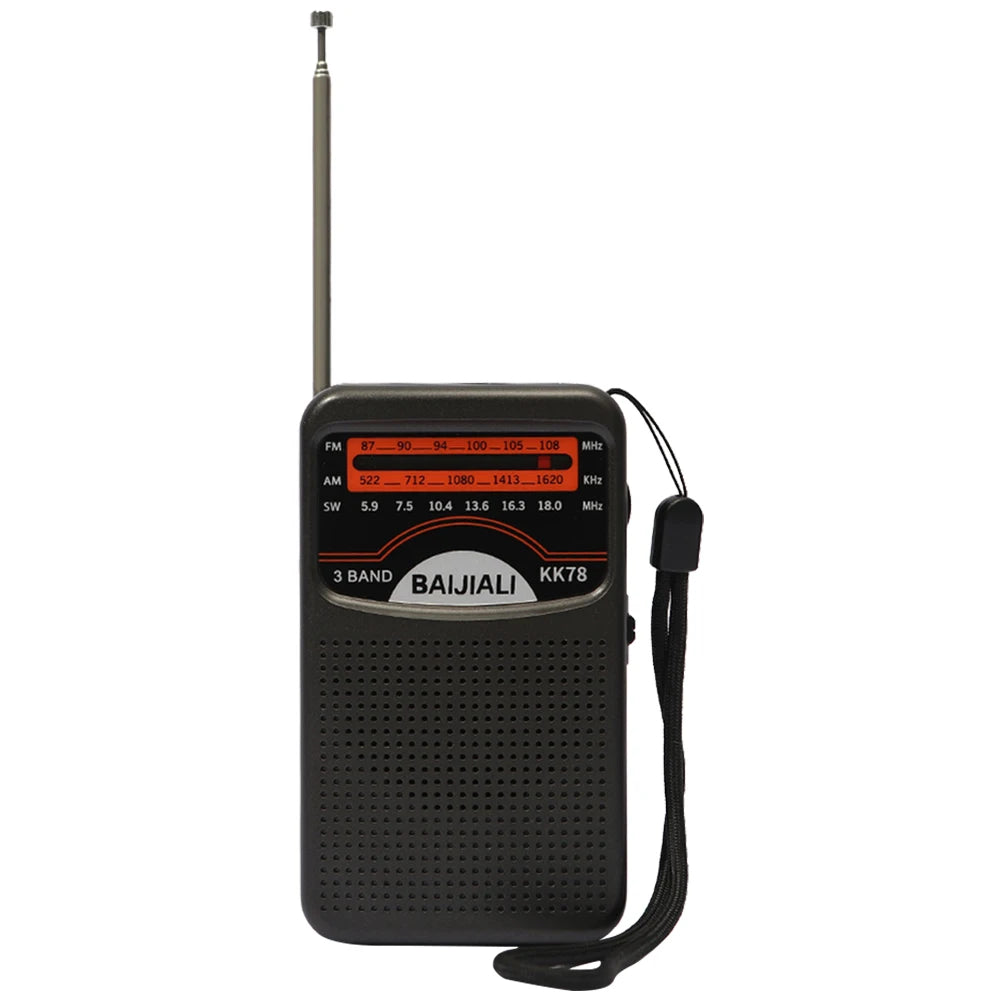 Digital Radio LCD Display Stereo Radio Battery Operated Pocket Pointer Radio Telescopic Antenna for Indoor Outdoor Emergency Use