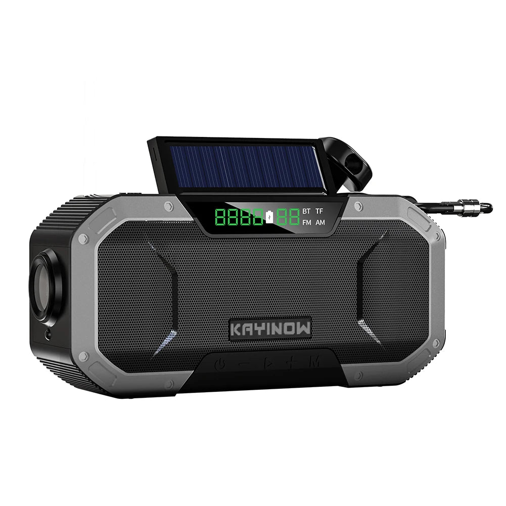 DF-580 Emergency Weather Radio Hand Crank Solar Radio AM/FM IPX5 Waterproof Outdoor Emergency LED Flashlight 5000Mah Power Bank