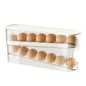 Double Layer Rolling Egg Dispenser Refrigerator Egg Storage Box Automatic Scrolling Egg Holder Household Kitchen Organizer
