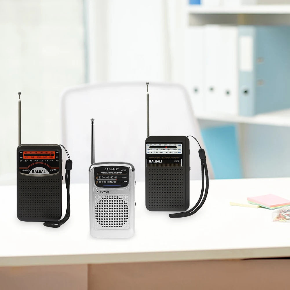 Digital Radio LCD Display Stereo Radio Battery Operated Pocket Pointer Radio Telescopic Antenna for Indoor Outdoor Emergency Use