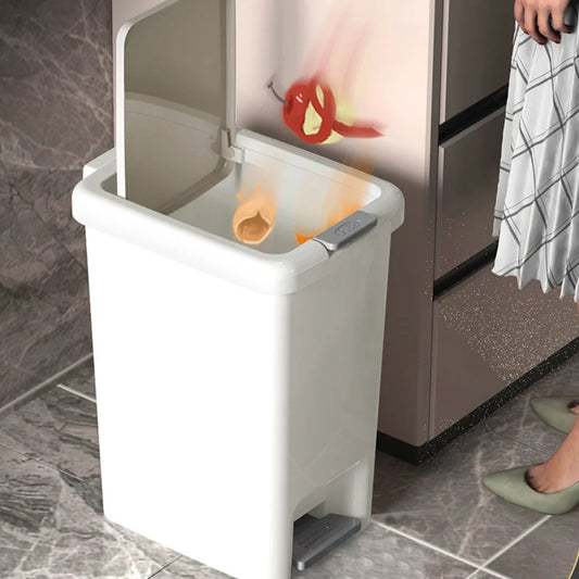 10L 15L 20L Trash Can Garbage Bin Garbage Can with Press Top Lid Kitchen Pedal Trash Can Garbage Storage Box Kitchen Accessories