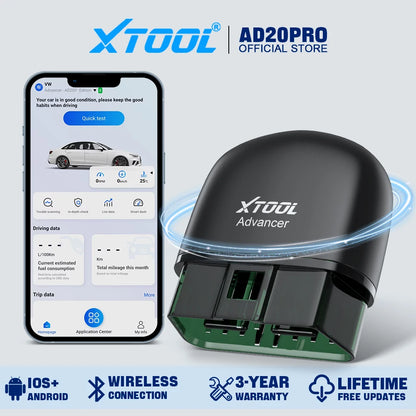 Advancer AD20PRO OBD2 Bluetooth Scanner Full System Car Diagnostic Tool Obd2 Scanner Oil Reset & Battery Tests Code Reader