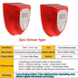 1/2Pcs Solar Alarm Light IP65 Waterproof Motion Sensor Alarm Lamp Outdoor Garden Dog Barking Animal Driver Securityfor Farm Yard