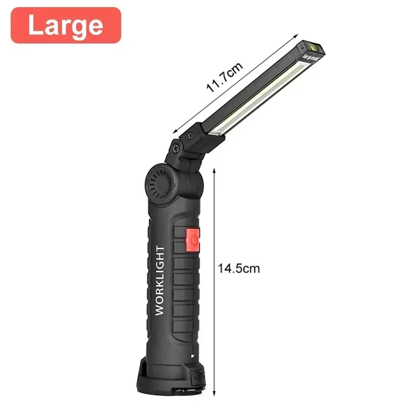 Multifunctional Folding Work Light Portable Camping Light USB Rechargeable Flashlight with Built-In Battery Magnetic Lamp