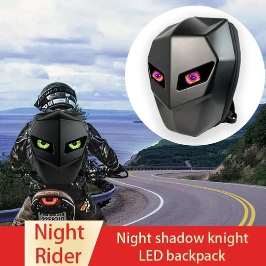 Night Rider Motorcycle LED Tail Bag – Helmet Storage Backpack w/ Bluetooth Display, Large Capacity