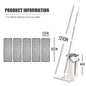 Hand Free Flat Floor Mop and Bucket Set for Professional Home Floor Cleaning System with Washable Microfiber Pads for Hardwood