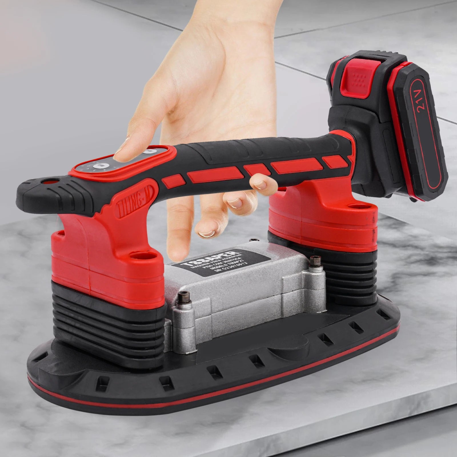 Tile Installation Tool Slip-Proof Vibration Machine One Suction Cup Vibrator Handheld Tiling Leveling Laying 6 Speeds