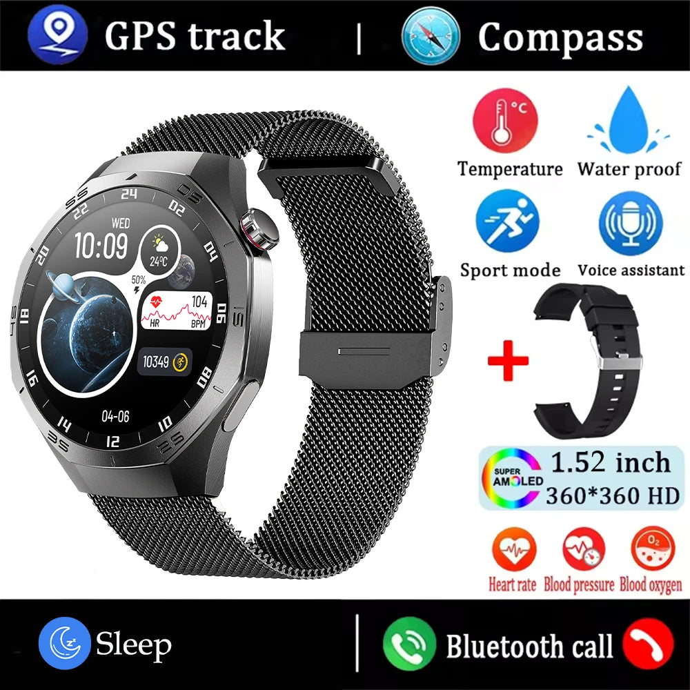 2025 New for Huawei GT5 Pro Smart Watch Men AMOLED Screen GPS Motion Trajectory Heart Rate Bluetooth Calls Smartwatch Waterproof