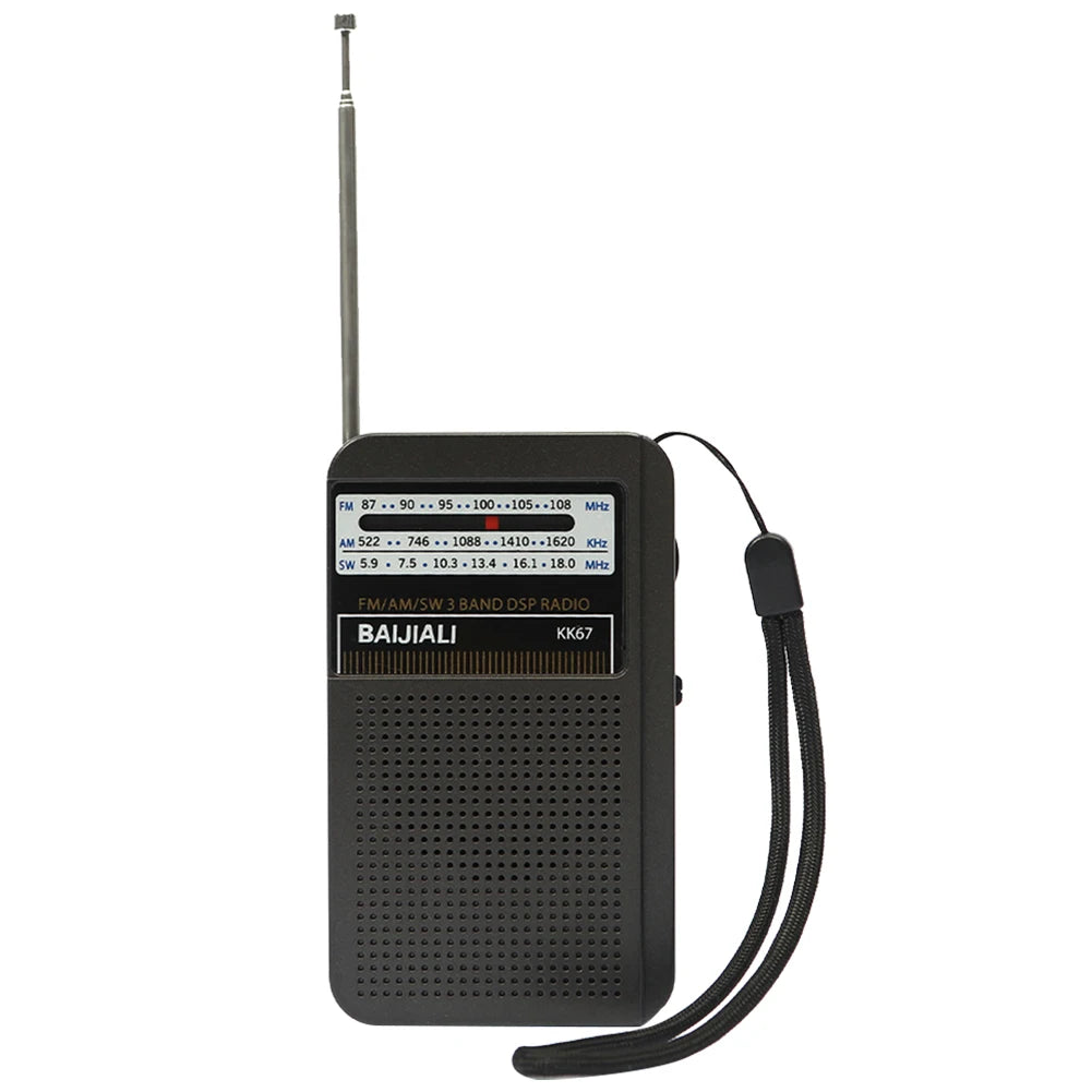 Digital Radio LCD Display Stereo Radio Battery Operated Pocket Pointer Radio Telescopic Antenna for Indoor Outdoor Emergency Use