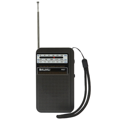 Digital Radio LCD Display Stereo Radio Battery Operated Pocket Pointer Radio Telescopic Antenna for Indoor Outdoor Emergency Use