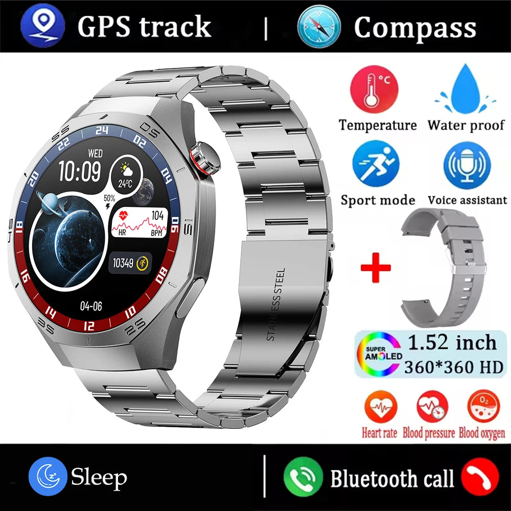 2025 New for Huawei GT5 Pro Smart Watch Men AMOLED Screen GPS Motion Trajectory Heart Rate Bluetooth Calls Smartwatch Waterproof