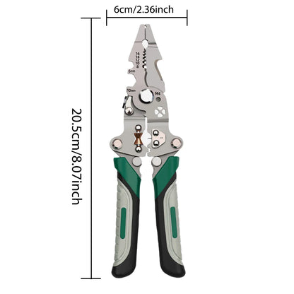 Foldable Wire Stripper, Pulley Design Multi-Function Electrician Wire Splitter Wire Winding Pliers Crimping Pliers Hand Tool
