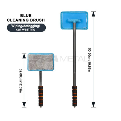 Car Windshield Glass Cleaner Microfiber Car Window Cleaning Brush Extendable Handle Interior Exterior Car Wash Tools