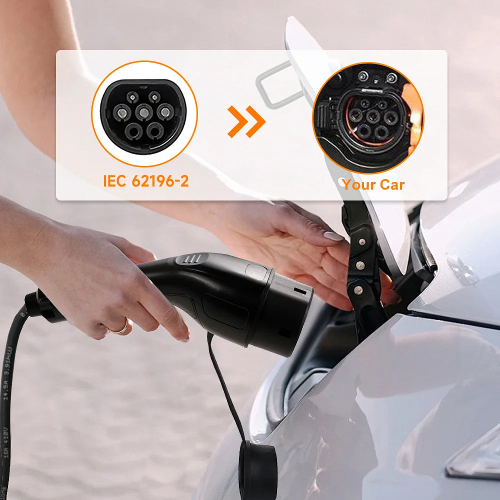 7KW Electric Car Charger Type2 Portable EV Charger Wifi APP BT Control EVSE Charging Box Charging Station 5M Cable